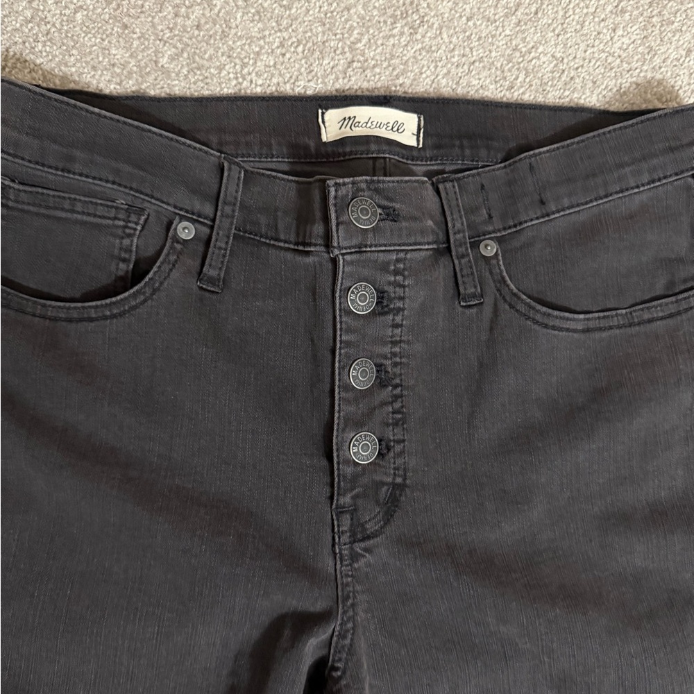 Madewell Gray/Black Mid-Rise Skinny Jeans